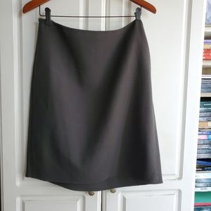 Brown Wool Crepe Skirt